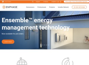 How enphaseenergy.com looks like on a tablet such as an iPad.