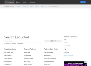 How enquoted.com looks like on a tablet such as an iPad.