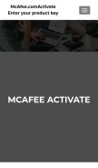 How enrollmcafee.com looks like on a mobile device such as an iPhone.