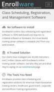How enrollware.com looks like on a mobile device such as an iPhone.