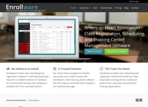 How enrollware.com looks like on a tablet such as an iPad.