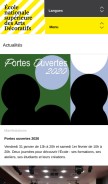 How ensad.fr looks like on a mobile device such as an iPhone.