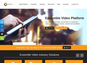 How ensemblevideo.com looks like on a tablet such as an iPad.