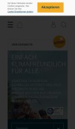 How entega.de looks like on a mobile device such as an iPhone.