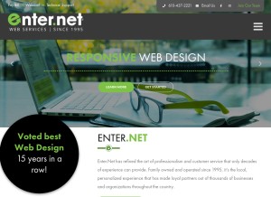 How enter.net looks like on a tablet such as an iPad.