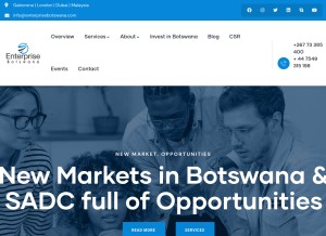 How enterprisebotswana.com looks like on a tablet such as an iPad.