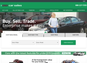 How enterprisecarsales.com looks like on a tablet such as an iPad.