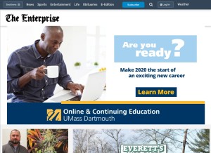 How enterprisenews.com looks like on a tablet such as an iPad.