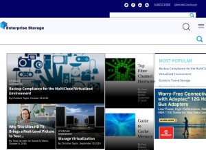 How enterprisestorageforum.com looks like on a tablet such as an iPad.