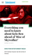 How entertainmentweekly.com looks like on a mobile device such as an iPhone.