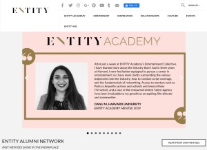 How entitymag.com looks like on a tablet such as an iPad.
