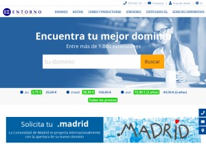 How entorno.es looks like on a tablet such as an iPad.