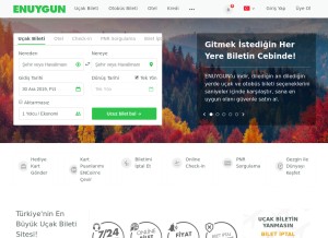 How enuygun.com looks like on a tablet such as an iPad.