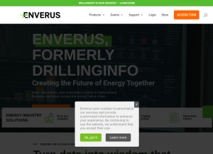 How enverus.com looks like on a tablet such as an iPad.
