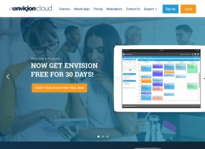 How envisiongo.com looks like on a tablet such as an iPad.