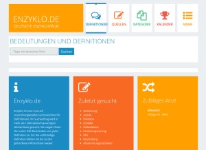 How enzyklo.de looks like on a tablet such as an iPad.