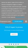 How eolo.it looks like on a mobile device such as an iPhone.