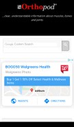 How eorthopod.com looks like on a mobile device such as an iPhone.
