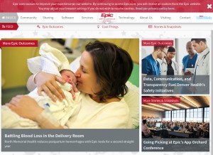 How epic.com looks like on a tablet such as an iPad.