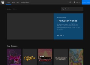 How epicgames.com looks like on a tablet such as an iPad.