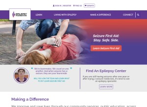 How epilepsy.com looks like on a tablet such as an iPad.