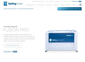 How epiloglaser.com looks like on a tablet such as an iPad.