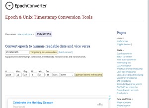 How epochconverter.com looks like on a tablet such as an iPad.