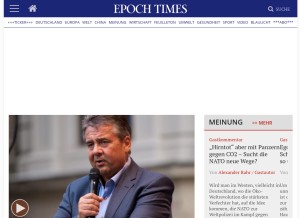 How epochtimes.de looks like on a tablet such as an iPad.