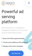 How epom.com looks like on a mobile device such as an iPhone.