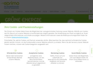How eprimo.de looks like on a tablet such as an iPad.