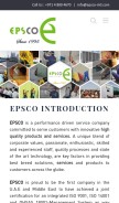 How epsco-intl.com looks like on a mobile device such as an iPhone.
