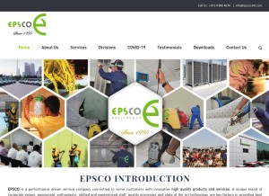 How epsco-intl.com looks like on a tablet such as an iPad.