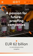 How eqtpartners.com looks like on a mobile device such as an iPhone.