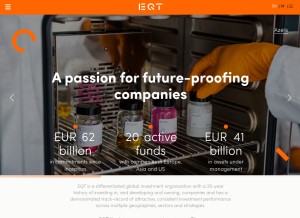 How eqtpartners.com looks like on a tablet such as an iPad.