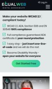 How equalweb.com looks like on a mobile device such as an iPhone.