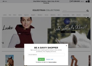 How equestriancollections.com looks like on a tablet such as an iPad.