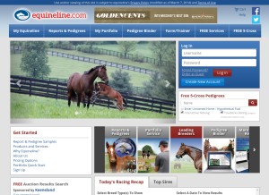 How equineline.com looks like on a tablet such as an iPad.