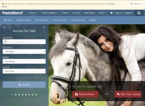 How equinenow.com looks like on a tablet such as an iPad.