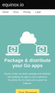 How equinox.io looks like on a mobile device such as an iPhone.