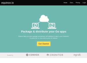 How equinox.io looks like on a tablet such as an iPad.