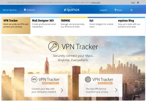 How equinux.com looks like on a tablet such as an iPad.