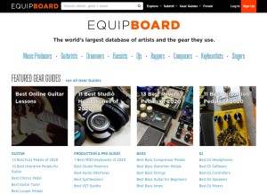 How equipboard.com looks like on a tablet such as an iPad.