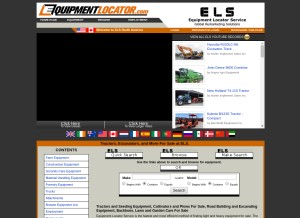 How equipmentlocator.com looks like on a tablet such as an iPad.