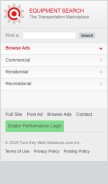 How equipmentsearch.com looks like on a mobile device such as an iPhone.