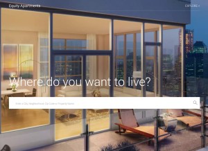 How equityapartments.com looks like on a tablet such as an iPad.