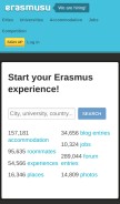 How erasmusu.com looks like on a mobile device such as an iPhone.