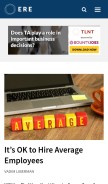 How ere.net looks like on a mobile device such as an iPhone.