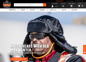 How ergodyne.com looks like on a tablet such as an iPad.