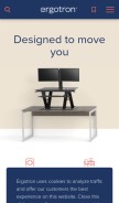 How ergotron.com looks like on a mobile device such as an iPhone.