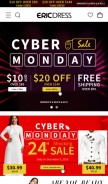How ericdress.com looks like on a mobile device such as an iPhone.